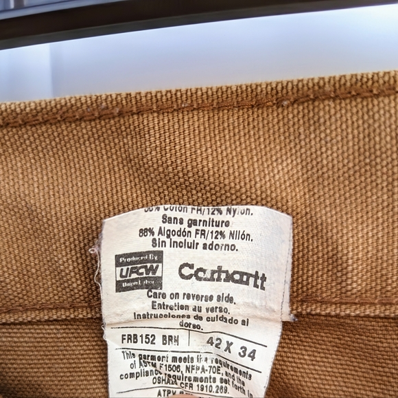 Carhartt FRB152 - Flame-Resistant Duck Work Dungaree Size 42X34 - Picture 4 of 11